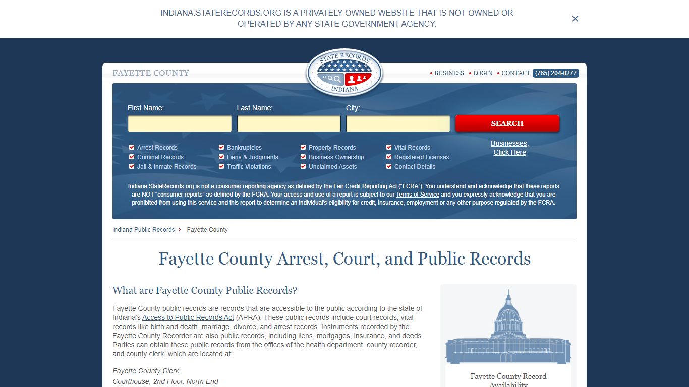 Fayette County Arrest, Court, and Public Records