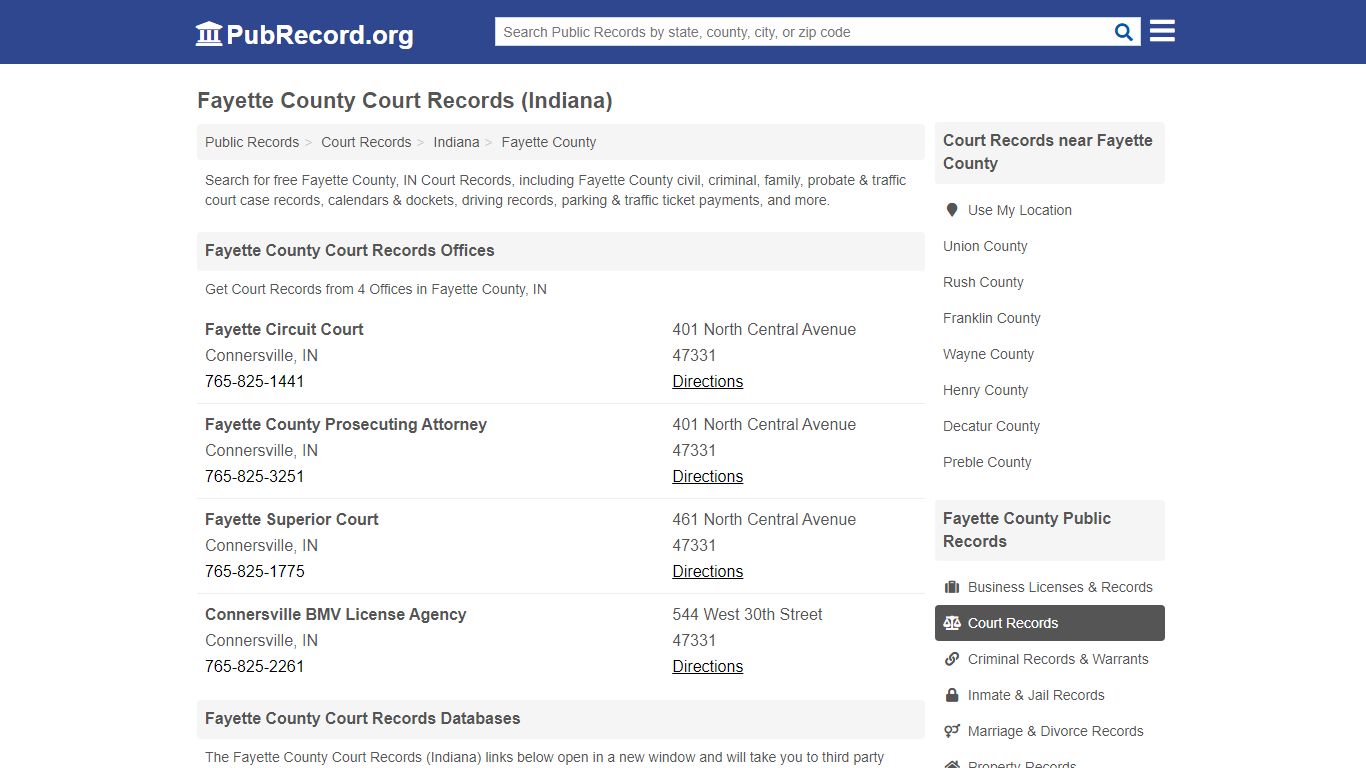 Free Fayette County Court Records (Indiana Court Records)